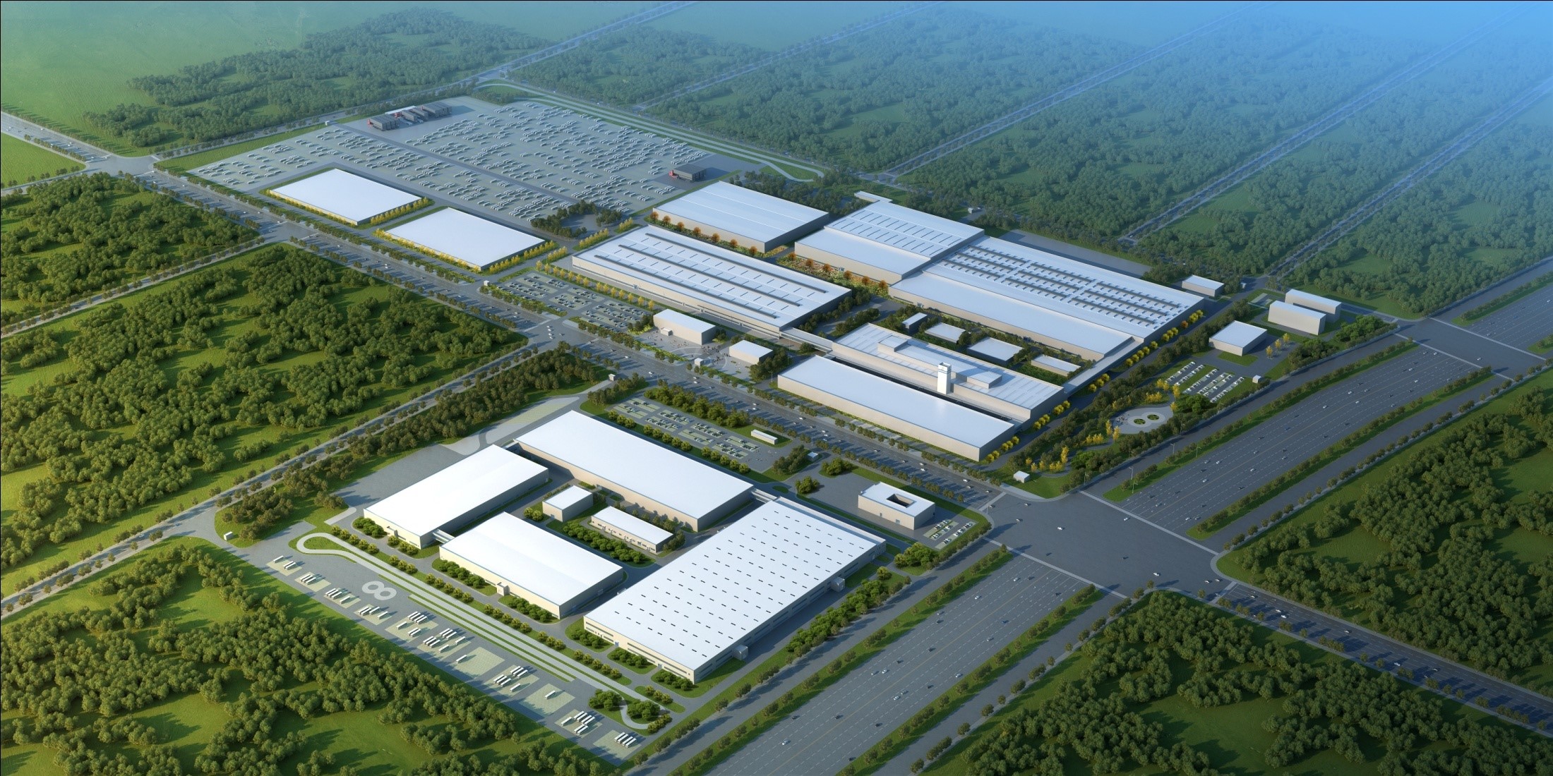 青岛城投集团莱西平度公司北汽新能源汽车莱西生产基地二期项目效果图